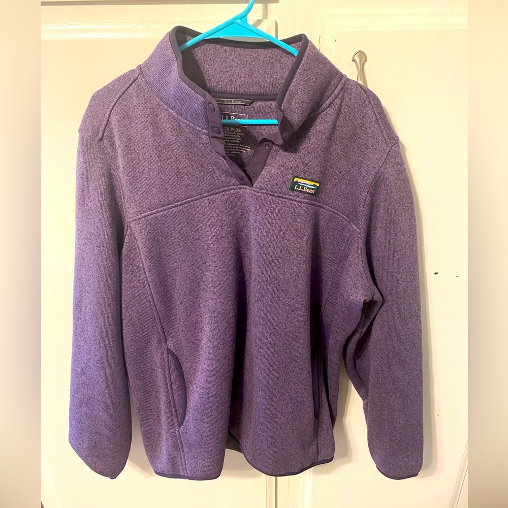 LL Bean Purple Sweater Fleece Pullover (worn once)